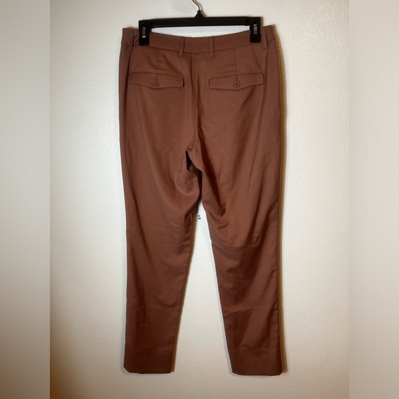 Wildfang Empower Trouser Pants Dusty Rose Tapered Leg Stretch Mid Rise Size 6 - Picture 4 of 6